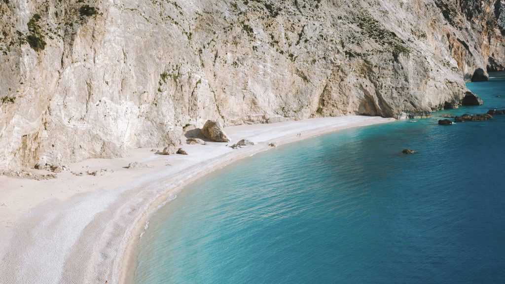 Off the beaten track beach on Lefkada island