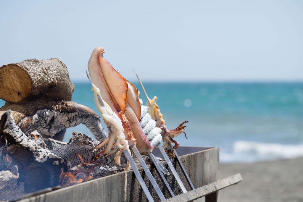 Seafood at the beach in Spain