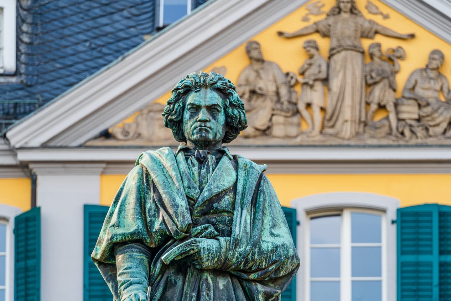 The Beethoven Monument on Münsterplatz in Bonn commemorates the famous composer