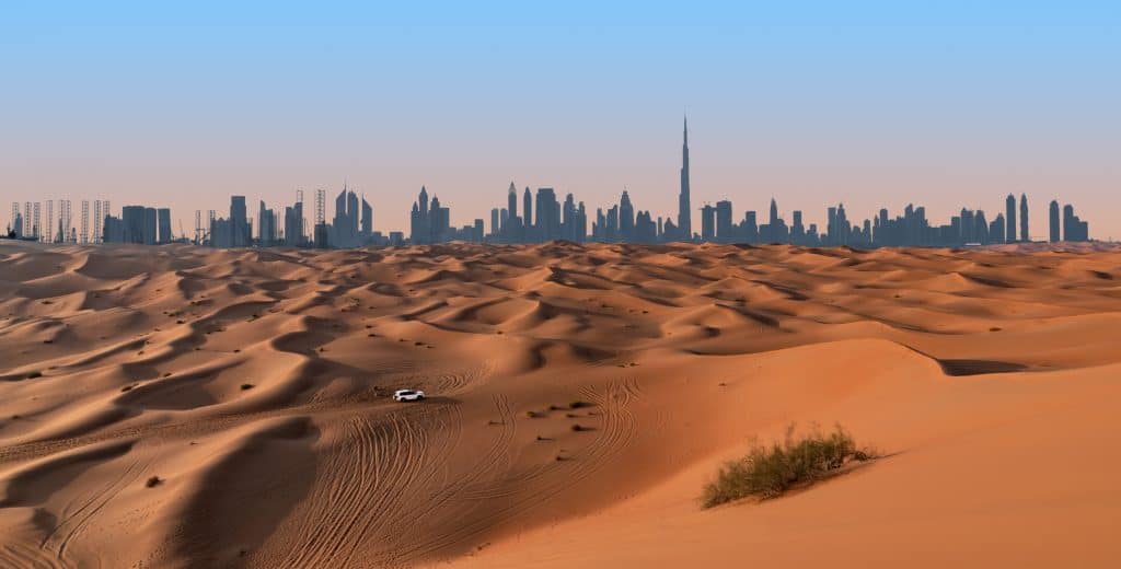 Dubai Skyline and Desert Landscape