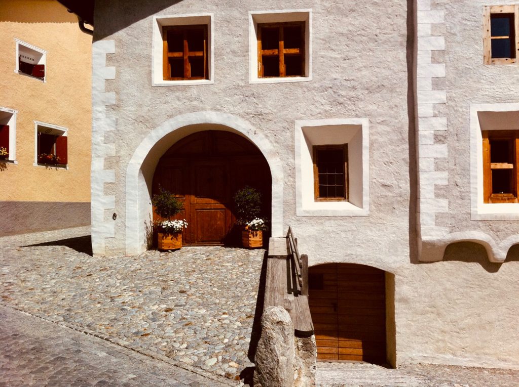 entrance of Engadin style house