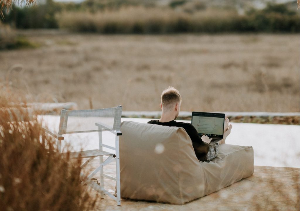peaceful remote working while on vacation
