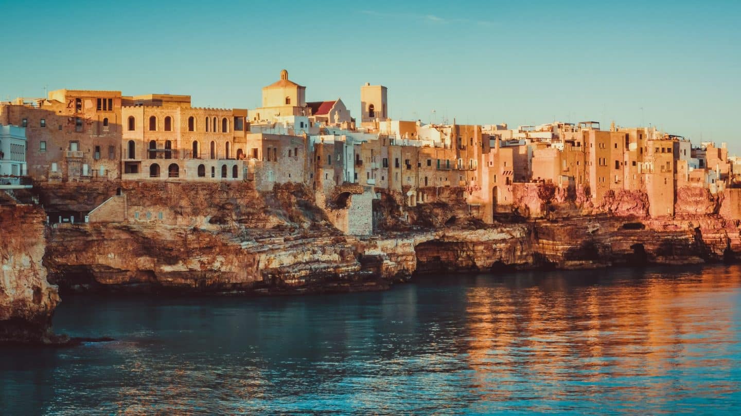 Cala Paura gulf with Bastione di Santo Stefano and Lama Monachile beach