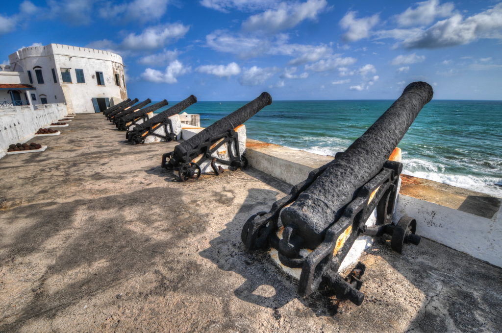 Cannons at Cape Coast Castle in Ghana.